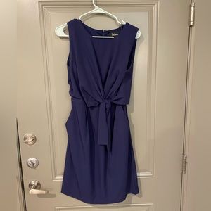Navy blue faux wrap dress from Lulu’s